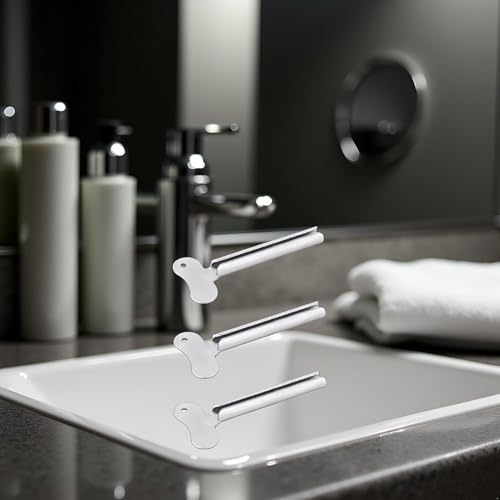 3 Pcs Silvery Metal Tube Squeezer Keys, Toothpaste Metal Hair Dye Color Key Roller Dispenser Tool Durable Processingl, Daily Living Tube Squeezing Aids