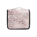senya Hanging Travel Toiletry Bag Kit Makeup Case Cosmetics Organizer for Men Women - color: Leopard Print Cheetah Rose Gold