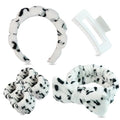 7 Pcs Spa Set, Facial Headband and Wristband Set, Skincare Accessories, College Style Girl Idea Gifts, Hair Accessories for Women and Girls（ Black White Leopard Print ） - color: Black White Leopard Print