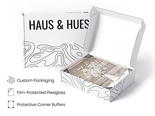 HAUS AND HUES Flower Wall Decor - Set of 4 Floral Wall Art, Framed Flower Painting, Floral Pictures for Kitchen, Bedroom, Living Room (Framed Beige 11x14) - color: Farmhouse Bouquets, size: 11x14, style: Beige Framed