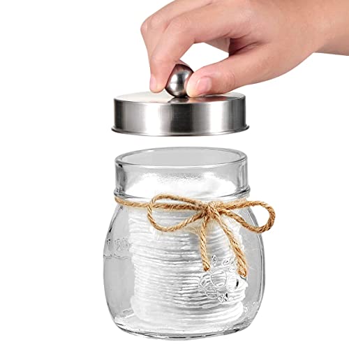 Amolliar Mason Jar Bathroom Accessories Set 4Pc - Foaming Soap Dispenser&2 Qtip Holders&Toothbrush Holder-Rustic Farmhouse Decor Bathroom Organizer Apothecary Jar Country Countertop (Brushed Nickel) - size: Brushed Nickel, style: Standard-mouth