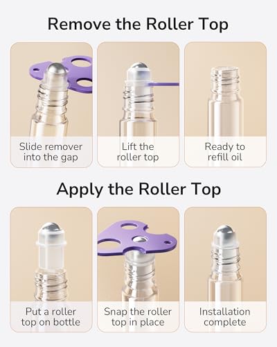 ULG 24-Pack Essential Oil Roller Bottles 10ml, Empty Bottles with Stainless Steel Roller Balls and Waterproof Labels, Clear Roller Balls For Essential Oils - color: Clear, size: 24-Pack
