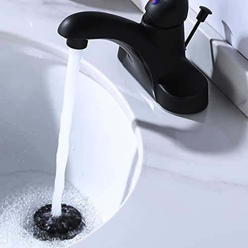ARCORA Sink Drain with Overflow, Bathroom Sink Stopper with Lift Rod, Matte Black Drain for Vessel Sink - color: Black-1 Pack, style: Lift Rod With Overflow