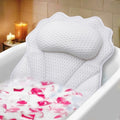 Bath Pillow RUVINCE Ergonomic Luxury Bathtub Pillow with Head,Neck, Shoulder and Back Support, 4D Bath Pillows for tub with 6 Powerful Suction Cups, Fits All Bathtub - color: White