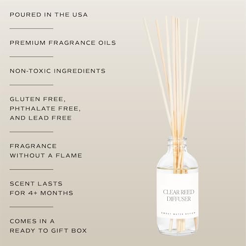 Sweet Water Decor Luxury Getaway Reed Diffuser Set - Room Diffuser with Leather, Amber & Musk Scent - Reed Diffuser for Bathroom Lasts for 4 Months - Home Diffuser with Premium Fragrance Oils - style: Luxury Getaway