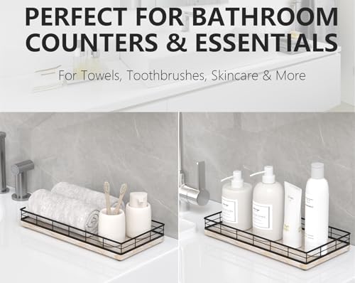 Toilet Paper Basket Organizer, Ash Wood Toilet Tank Tray with Metal Frame | Bathroom Counter Top Storage for Toilet Paper, Wipes & Decor, Modern Narrow Back of Tank Shelf Organizer, Black & Whitewashed - color: Black & Whitewashed, size: 13" x 6.5" x 2"