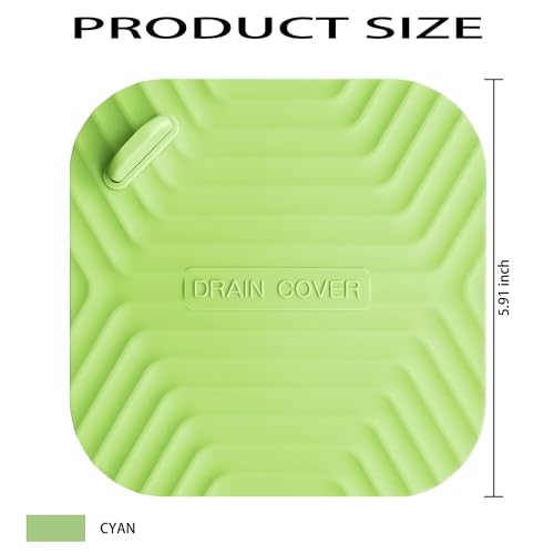 Shower Drain Cover Tub Stopper,2 Pieces Sewer Anti-Odor Mat Deodorizing Drain Plugs for Kitchen,Bathroom and Laundry(5.9x5.9 inch) Green - color: Green/2-piece Set