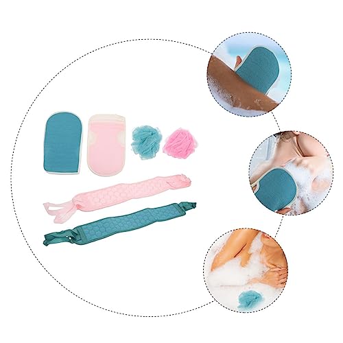 1set Household Shower Towel Kit Back Cleaning Set Bath Gloves Bath Bathroom Accessories for Daily Use Care