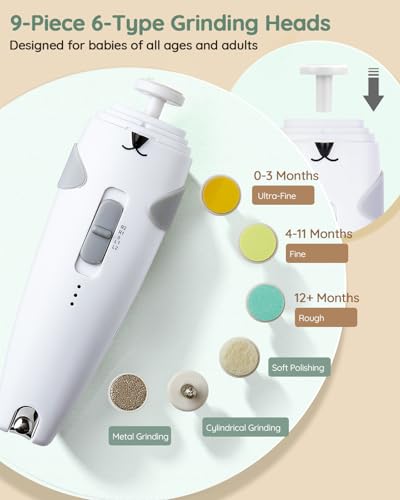 Lilian&Gema Baby Healthcare and Grooming Kit, 28-in-1 Rechargeable Nail Trimmer Electric Set, Dual Auto Light Baby Nail Care Kit, Portable Newborn Nursery Health Care Set for Infant Toddlers Boy Girl - color: Grey