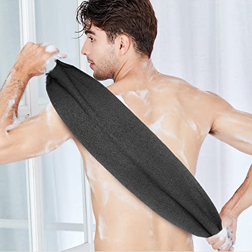 Evridwear Exfoliating Back Scrubber for Shower, Back Washer for Men Women | Loofah with Handle, Extended Length, Stretchable, Deep Cleansing for Hard-to-Reach Areas, Skin Massage (Gray) - size: Gray Back Scrubber