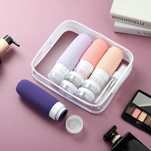 Mrsdry 16 Pack Travel Bottles Set, TSA Approved Leak Proof Silicone Squeezable Containers for Toiletries, Refillable Travel Accessories for Conditioner, Shampoo, Lotion & Body Wash Accessories - color: Purple, size: Mudium