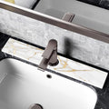 Mrcrypos Stone Faucet Mat for Kitchen Sink, 23.6" Fast Drying Sink Splash Guard White Marble Diatomite Mat Around Faucet Absorbent Stone Tray for Kitchen Bathroom Counter - size: 23.6" x 3.9"