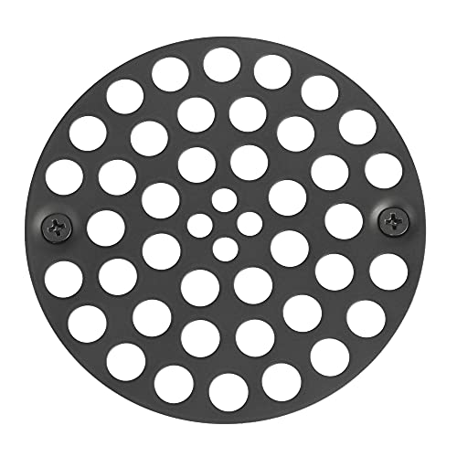 Artiwell 4’’ Shower Strainer Drain Trim Set, Solid Brass Screw-in Shower Strainer Drain Cover, Replacement Strainer Grid by Artiwell, Machine & Self-Tapping Screws Included (MATT Black) - color: Matt Black