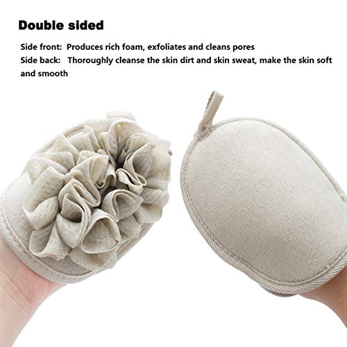 3 Pack Body Sponge Brushes Pouf Mesh Brush Shower Glove with Flower Bath Ball