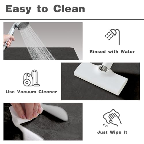 TYUU Toilet Rug, Thin Toilet Rugs U Shaped Washable Non Slip Absorbent Quick Dry Low Pile Toilet Mat, 20"x24" U Shape Black - color: Black, size: 1'8" X 2' (U-Shape)