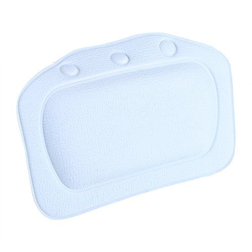 Bath Pillow Bathtub Pillow, Non Slip Tub Head Neck Back Support Cushion Soft Foam Padded Headrest for Home Spa Relaxing Bathroom (Blue)