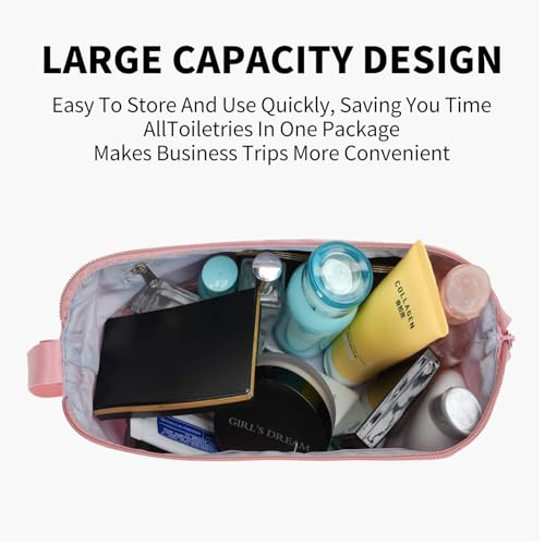Hanging Travel Toiletry Bag for Women, Makeup Bag, Compact, sturdy, Lightweight, Waterproof, Simple and Practical, Functions As Both Cosmetic Organizer And Toiletry Bag (Woman, Pink) - color: Pink, style: Woman