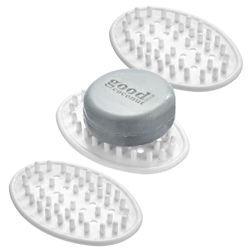 iDesign Soap Saver for Bar Soap - Soap Dish Holder for Bathroom Sink - Set of 3 - White - color: White, style: Pack of 3