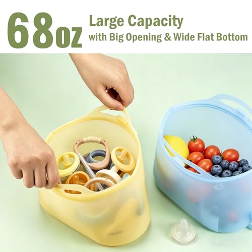 Microwave Steam Sterilizer Bag for Baby Bottles, Breast Pump Parts & Toddler Accessories, Reusable Portable Bottle sterilizer for Travel and Home Use (Clear Yellow) - color: Clear Yellow