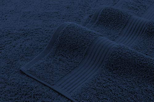 American Bath Towels 100% Cotton 6 Piece Turkish Towel Set, Ultra Soft Absorbent Bathroom Towels, 2 Bath Towel 2 Hand Towels 2 Washcloths, Navy Blue - color: Navy Blue, size: 6 Piece Towel Set XL
