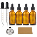 4 Pack, 2 oz Dropper Bottles with 2pcs Glass Pipettes(1ml) - Essential Oils Bottles for Health, Personal Care & Beauty - 60ml Thick Dark Amber Glass Tincture Bottle with Eye Droppers, Leakproof - color: with 2 Graduated Droppers