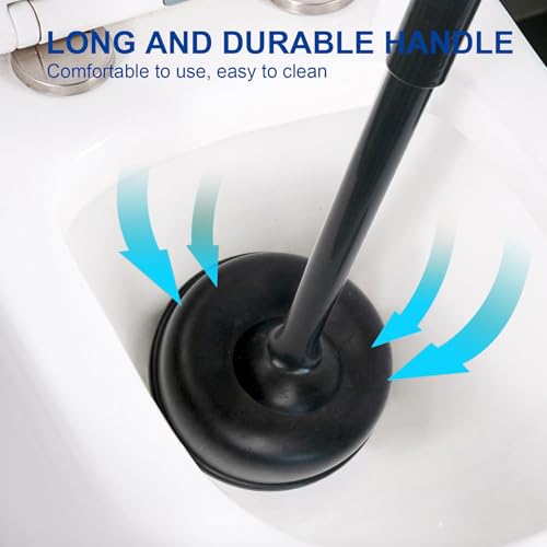 CELOX Black Toilet Plunger and Brush Set with Holder for Bathroom, 1 Set,Silver-Black - color: Silver-black