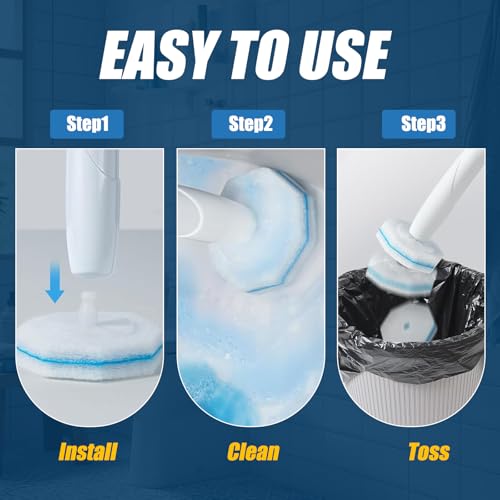 50PC Toilet Bowl Wand Refills, Replacement Heads for Bathroom Washroom Cleaning Refill, Disposable Toilet Brush Refills Compatible with Household Brushes Scrubbers Cleaning Refill Pack Local Stock