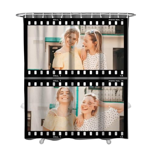 Personalized Shower Curtain Set Custom Photo Shower Curtains Modern Minimalist Home Bathroom Curtain Decor with 12 Hooks 72 Inch Wide * 84 Inch High - color: 2 Photo-2, size: 72"W x 84"L (Pack of 1)