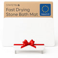 Stone Bath Mat Quick-Dry Absorbing Diatomaceous Earth Bath Mat | 2 Stone Mats - Large & Small Mat for Bathroom | Anti-Slip Diatomaceous Bathmat 100% Natural Bathroom Rug Stones (White Waves) - color: White Waves