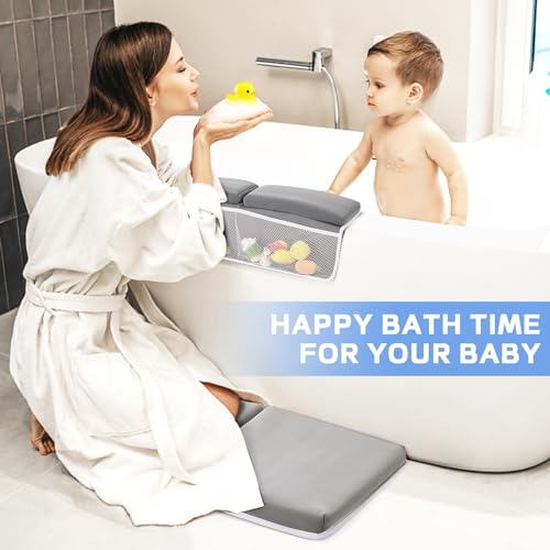 Baby Bath Kneeler and Elbow Rest Pad Set, Bathtub Kneeling Pad, Baby Accessories for Bath, Relieve Your Knees and Elbows - color: Black