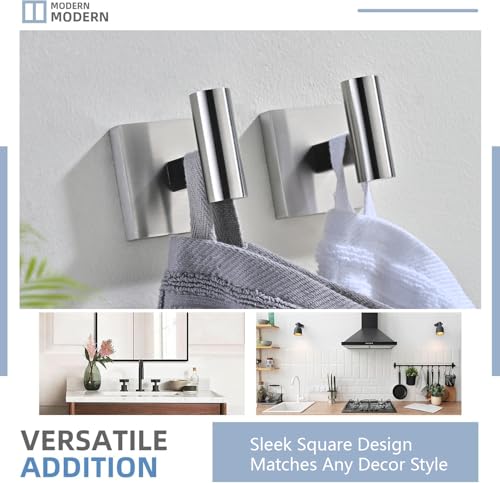 Toilet Paper Holder Wall Mount with 2 Towel Hooks, Brushed Nickel Bathroom Hardware Set, SUS304 Stainless Steel Toilet Paper Roll Holder and Robe Hook Set for Bathroom, RV, Kitchen - color: Brushed Nickel
