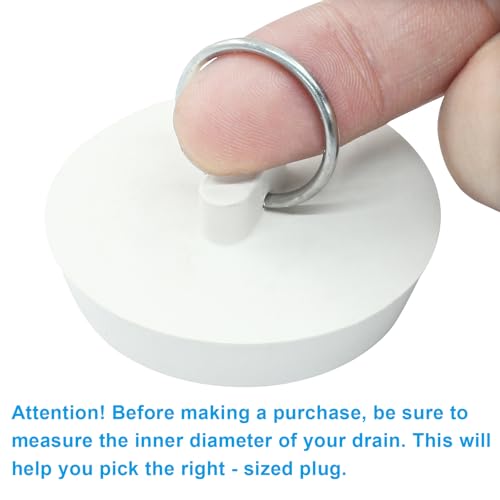 2 Pcs Rubber Drain Stoppers, 1-3/4 Inch Sink Plug | Durable Rubber, Hanging Ring, Universal Fit, For Kitchen Laundry Bathroom Bathtub - style: 1-3/4 Inch