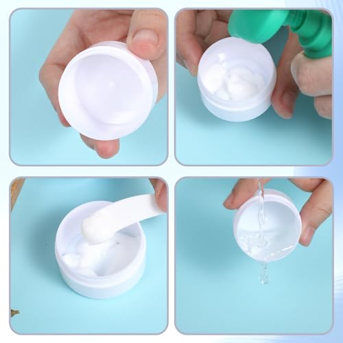 6 PCS Travel Containers for Toiletries 0.7oz TSA Approved Size Refillable Cream Jars with Lids Scraper Leakproof Cruise Essentials Accessories for Cosmetic Lotion Face Hand Body Cream