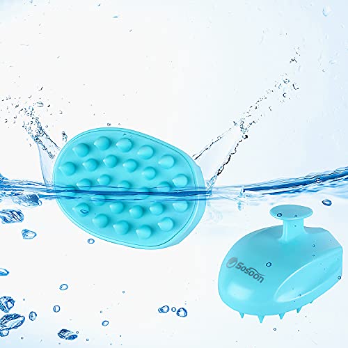 Scalp Massager Shampoo Brush, Hair Scalp Scrubber Shower Hair Brush Head Massager for Stress Relax Hair Growth, Dandruff Brush Scalp Exfoliator for Women Men Kids Pets, Blue - color: Blue
