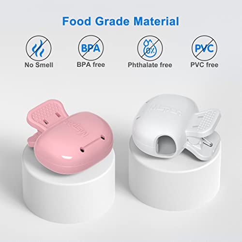 Mspan Toothbrush Head Cover Cap: Tooth Brush Travel Case Protector Plastic Clip Compatible with Manual & Electric Toothbrush for Adults Kids - 2 Packs - color: Pink, White, size: 2 Count (Pack of 1)