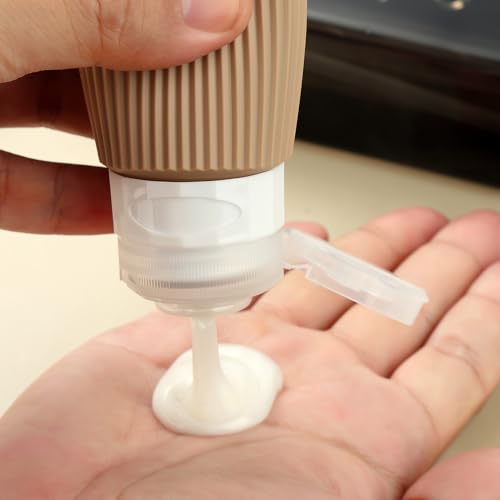 Mrsdry 16 Pack Travel Bottles Set, TSA Approved Leak Proof Silicone Squeezable Containers for Toiletries, Refillable Travel Accessories for Conditioner, Shampoo, Lotion & Body Wash Accessories - color: Cream, size: Mudium