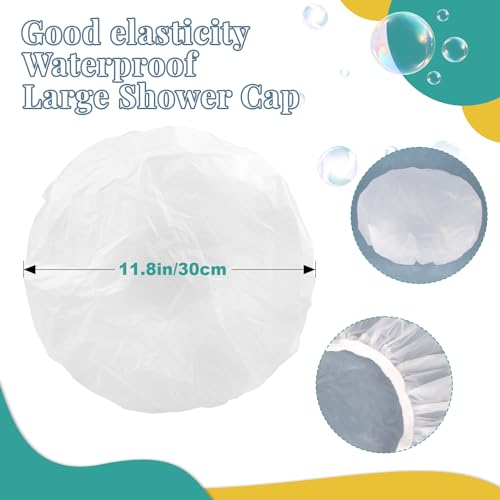 MAQIHAN 6 Shower Cap Reusable Waterproof - Large Plastic Shower Caps Hair Treatment Deep Conditioning Cap Shower Hat Hair Care Bathing Travel Essentials Washable Cover Women Men Long Hair Accessories - size: Large