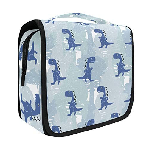 senya Hanging Travel Toiletry Bag Kit Makeup Case Cosmetics Organizer for Men Women - color: Dinosaur Blue Boy