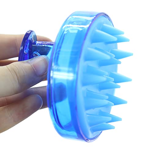 BTWTRY Blue Hair Shampoo Brush Scalp Care Hair Brush with Soft Silicone Care Scalp Massager for The Scalp Exfoliate and Deep Scalp Cleansing(Blue) - color: Blue
