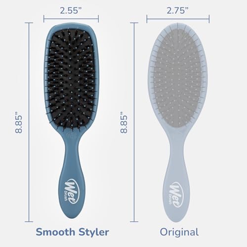 Wet Brush Shine Enhancer Hair Brush, Elemental Blue, Ultra-Soft IntelliFlex Bristles, Natural Boar Bristles for All Hair Types, For Women and Men, Wet and Dry, All Ages - color: Elemental Blue, size: 1 Count (Pack of 1)