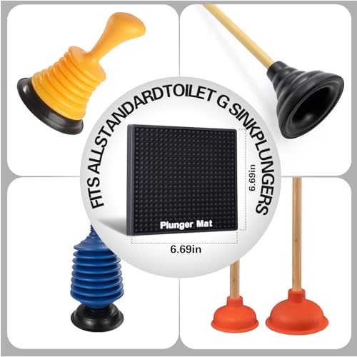 Plunger Tray - Fast-Drying Air Mat for Toilet Plunger Storage - Catches Drips & Moisture, Dries Quickly - Plunger Holder Only