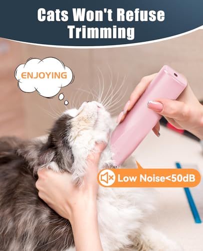 oneisall Pet Clippers for Cat Matted Hair, Quiet Pet Shaver for Cats | Waterproof Cordless Cat Clippers for Matted Long Hair with Storage Bag,Lightweight and Easy to Use for Cat, Pet, Small Dog - color: Pink, size: Standard