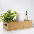 Toilet Tank Paper Basket for Back of Tank Top, Bamboo Bathroom Storage for Organizing (15 x 6 x 4 inch) - size: 15" x 6" x 4"