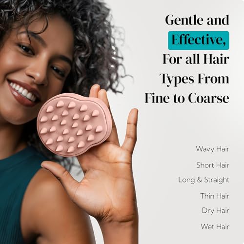 HEETA Scalp Massager 2 Pack for Hair Growth, Soft Silicone Bristles to Remove Dandruff and Relieve Itching, Scalp Scrubber for Hair Care Relax, Shampoo Brush for Wet Dry Use - New Pink & Blue - color: 01- New Pink & Blue