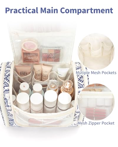 Narwey Hanging Toiletry Bag for Women Travel Makeup Bag Organizer Toiletries Bag for Cosmetics Essentials Accessories (Large, Elephant) - color: B-Elephant, size: Large