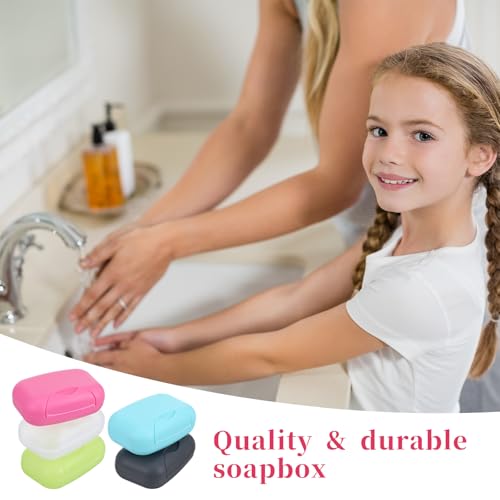 20 PCS Soap Box Holder,Plastic Travel Soap Dish, Portable Leak Proof Soap Case Container for Bathroom,Camping,Gym,Business Trip,10 Colors
