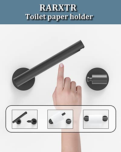 RARXTR Matte Black 2 Pack Toilet Paper Holder SUS304 Stainless Steel Double Post Pivoting Toilet Paper Roll Holder Wall Mounted Toilet Tissue Holder for Commercial Bathroom RV - color: Matte Black, size: Wall Mount 2 Pack