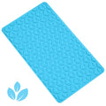Bathtub Mat Non Slip with Suction Cups - 100% Rubber Bathroom Mat Textured for Bath Tub Shower Safety - Soft on Touch - BPA/PVC Free - Pet Dog Bath Mat - Machine Washable - 16 × 28 Inch（R Blue） - color: River Blue, size: 28" x 16" (Rectangular)