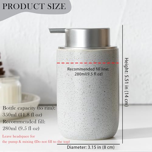 Gray Foaming Soap Dispenser Set,2 Pcs Foam Soap Dispenser for Bathroom&Kitchen,12oz Foaming Dispenser Set with Pump for Hand Wash,Dish Soap(Ceramic) - color: Light Gray