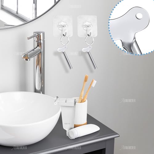 AUEAR Stainless Steel Toothpaste Squeezer Tube Key Silver for Home Hair Dye (Set of 10)